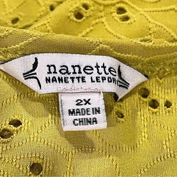 Nanette Short Sleeve plus size mustard color blouse top size 2 X - Picture 10 of 13